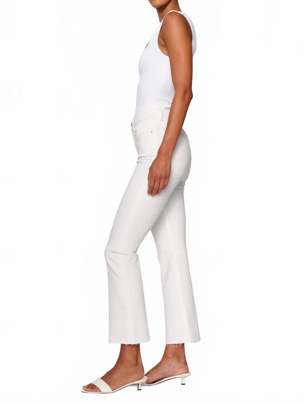 NEW DL1961 - WOMEN'S bridget boot high rise instasculpt crop jeans in white - Picture 3 of 5